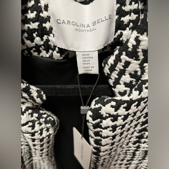 Black & White Houndstooth Pattern Women’s Blazer - Picture 3 of 4